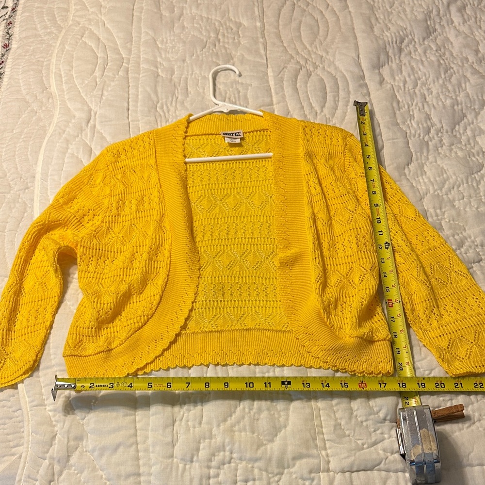 Bright Yellow Women's Open-Front Cardigan